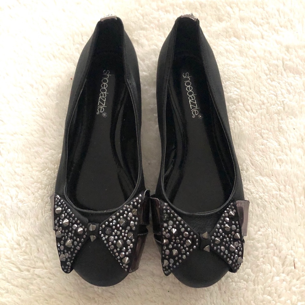 Black studded flats